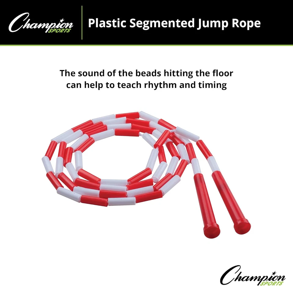 Cuerdas de salto segmentadas de plástico Champion Sports - longitudes de 7 a 16 pies - divertidas, duraderas Foto 4 de 4