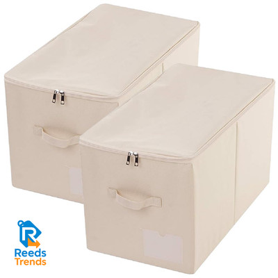 Iwill Create Pro Pack Of 2 Zip Lidded Wardrobe Storage Binscollapsible Fabric