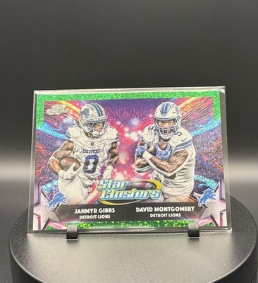 2025 Topps Chrome Cosmic Jahmyr Gibbs and David Montgomery Star Clusters /75