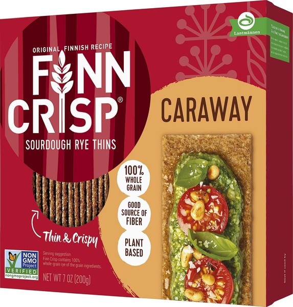 Pan crujiente de centeno Finn Crisps con alcaravea 7 oz | Delgado, 7 onzas (paquete de 1)
