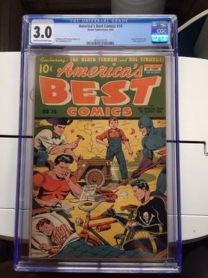 AMERICA'S BEST COMICS #14 CGC GD/VG 3.0; CM-OW; Schomburg cover!