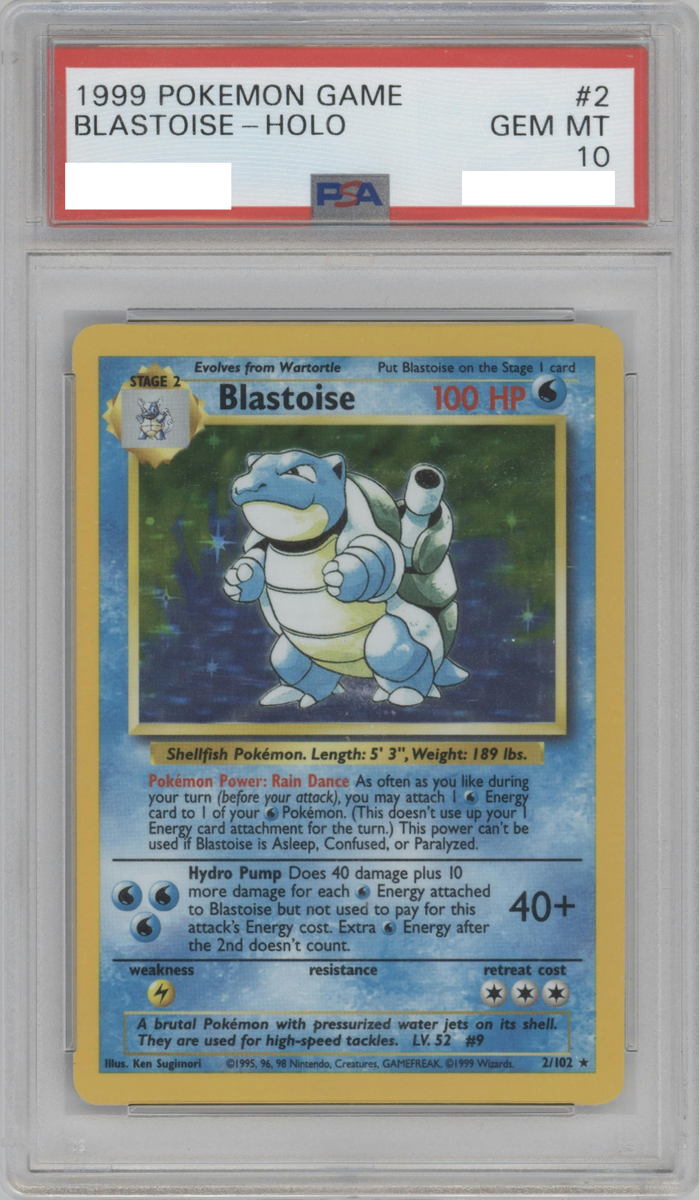 1999 Vintage Pokémon Base Set #002/130 Blastoise HOLO [PSA GEM