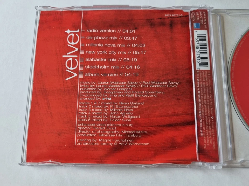 a-ha - Velvet CD Maxi Germany - Bild 2 von 4