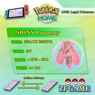  6IV SHINY Lopunny + EVS  POKEMON HOME Champions Online delivery 