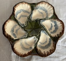 French Longchamp Majolica oysters plate shells /K