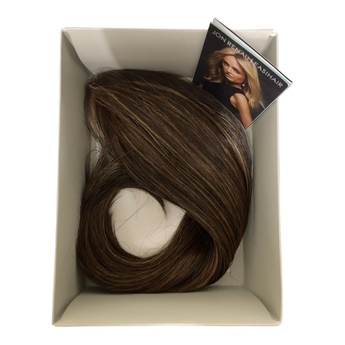 JON RENAU EasiPart HD XL 12" Synthetic Hair Topper Med Brown Golden Highlights