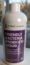 Dr. Berg Friendly Bacteria Probiotic Liquid Sealed Gut Health Microbiome 16.3 Oz