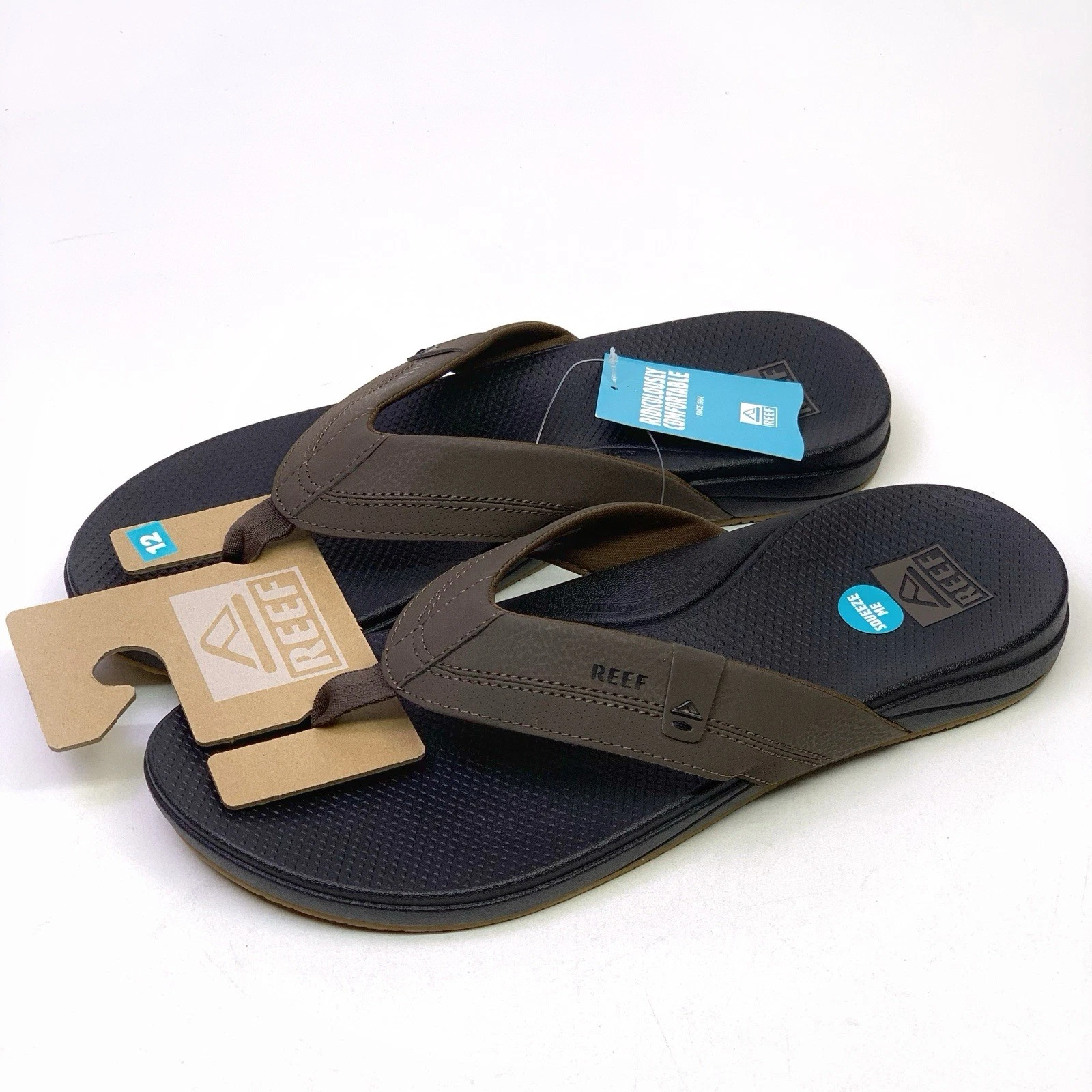 REEF Mens Cushion Spring 2.0 Flip Flop Sandals Men’s Sizes Brown/Black CJ7808
