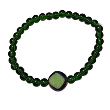 Boho Green Glass Beaded Stretch Bracelet Natural Boho Fashion Jewelry Women