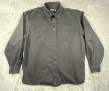 Jesse James Shirt Mens XL Black Twill Industrial Workwear Button Front