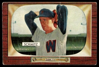 1955 Bowman Johnny Schmitz Washington Senators #105