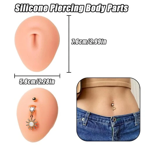 7Pcs Soft Silicone Piercing Body Parts with Display Stand | Realistic Ear, No... image 6