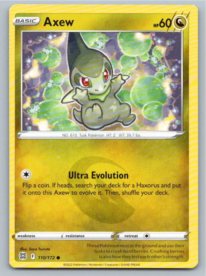 2022 POKEMON AXEW BRILLIANT STARS 110/172 C NM A58481 FREE S&H