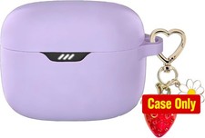 Soft Silicone Protective Case Cover for JBL Tune Buds with Cute Strawberry Charm