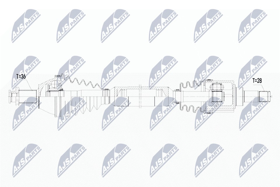 Nty Driveshaft Right For Vw Polo 1.0 14- Skoda Fabia Iii 1.0 14 - Image 3