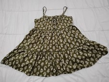 Urban Outfitters Tiered Green Paisley Flowy Mini Dress size Med, (G5)