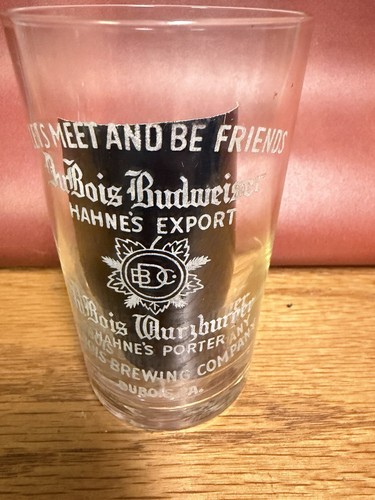 Dubois Budweiser Etched Beer Glass Old Dubois Pa