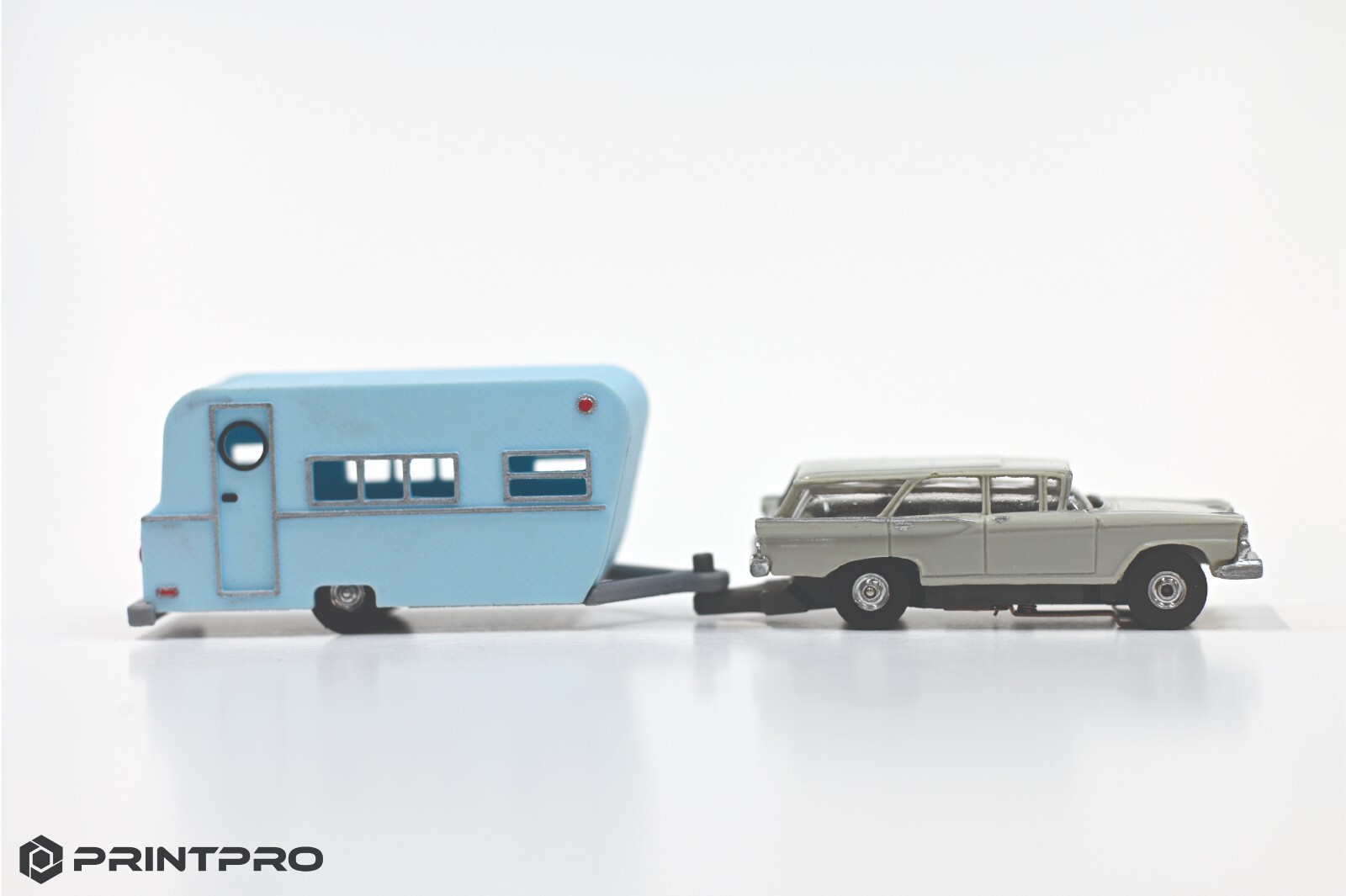Printpro HO Scale Ice Blue Camper Trailer Kit Fits Aurora Thunderjet
