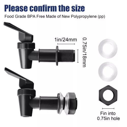 5 Water Spigot Tap Beverage Dispenser Jug Cooler Spout Bucket Bottle Replacement - Picture 3 of 8