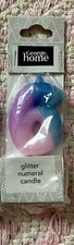 Age 6 Birthday Glitter Numeral Pick Candle Blue