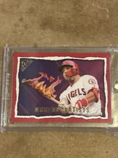 2020 Topps Gallery MIKE TROUT Modern Artists RED 1/1 Flaming Bat Sh