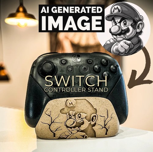 Nintendo Switch Pro Controller Stand Mario Luigi Yosh Custom - Afbeelding 12 van 12