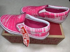 VANS CLASSIC SPLATTER SLIP ON NEON PINK SZ 3Y NEW IN BOX