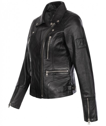 Women's leather jacket transition jacket leather jackets women's jacket genuine leather jacket D-490 - Picture 8 of 21
