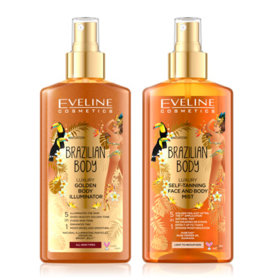 Eveline Brazilian Body 5in1 Golden Body Highlighter oder Selbstbräuner Mist 150ml