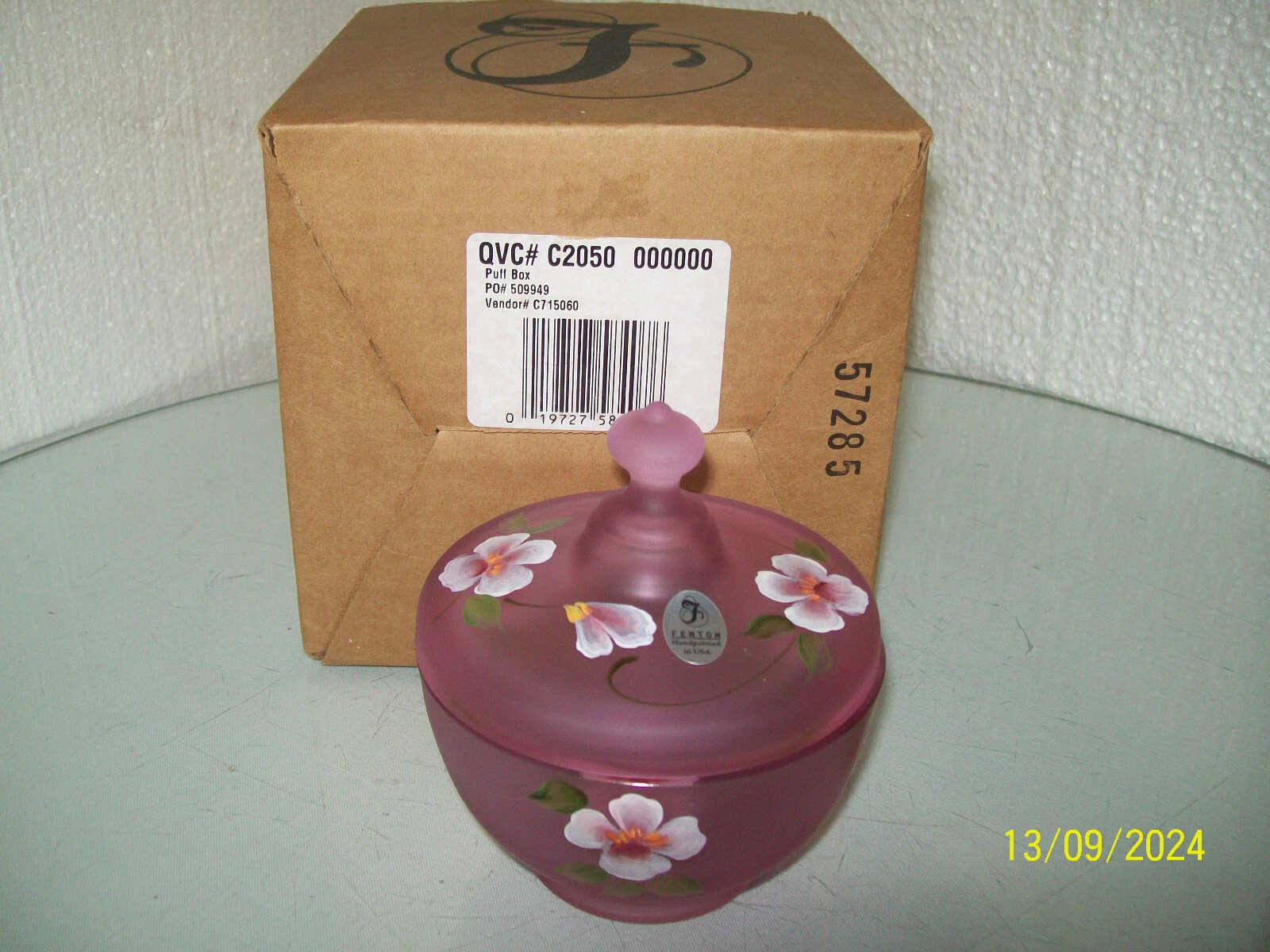 Fenton QVC Puff Box # C2050