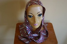 Vintage Actetate Headband Scarf Red, White, and Blue