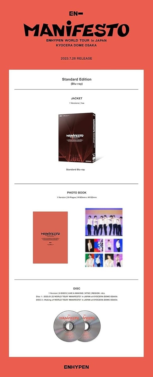 Blu-ray ENHYPEN WORLD TOUR MANIFESTO in JAPAN KYOCERA DOME