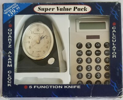 Quartz Alarm Clock / Calculator Value Pack