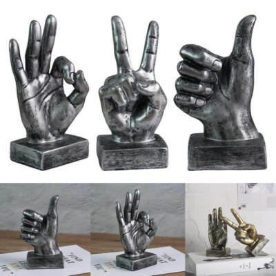 Hand Finger Geste Skulptur Ornament Figurine Statue Bürodekoration DE