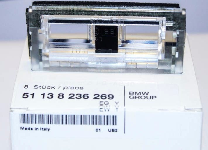 Genuine BMW Rear Trunk License Plate Lights Lens Cover Assembly E46 3