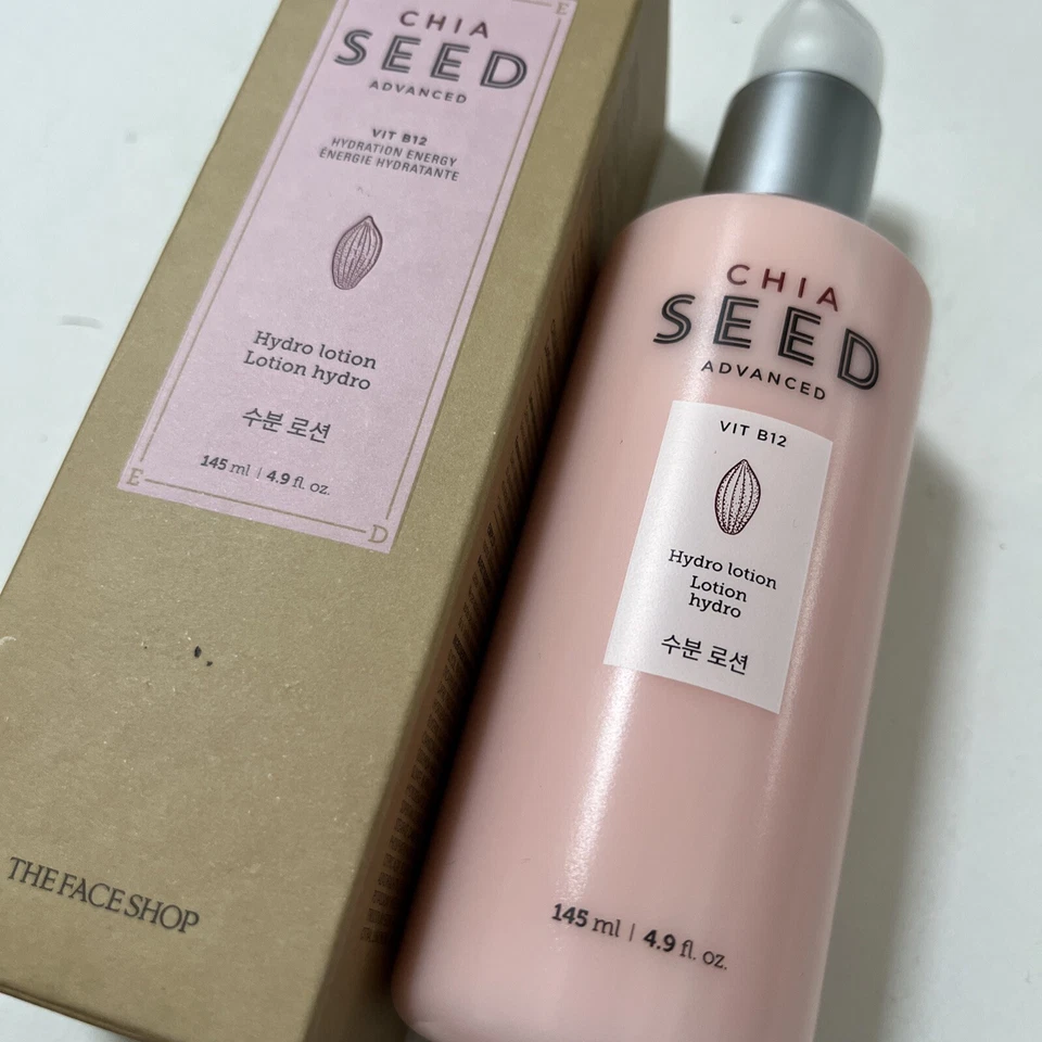 Lote 2x Coreano THE FACE SHOP Semilla de Chía Advanced Hydro Loción Vía B12 145ml Foto 4 de 4