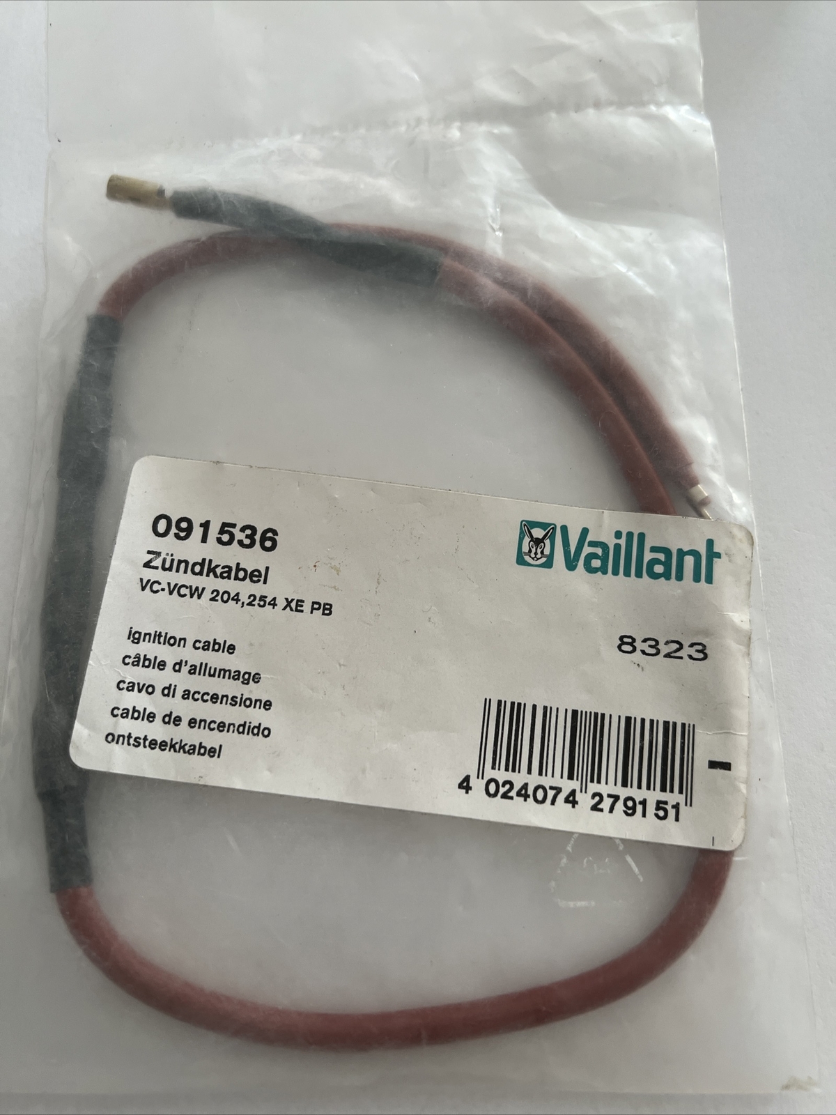 VAILLANT 091536 Zündkabel VC -VCW 204 ,254 PB