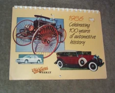 Old Cars Weekly 1986 Calendar 100 YearsAutomotive History, Benz,MG,Graham,US etc