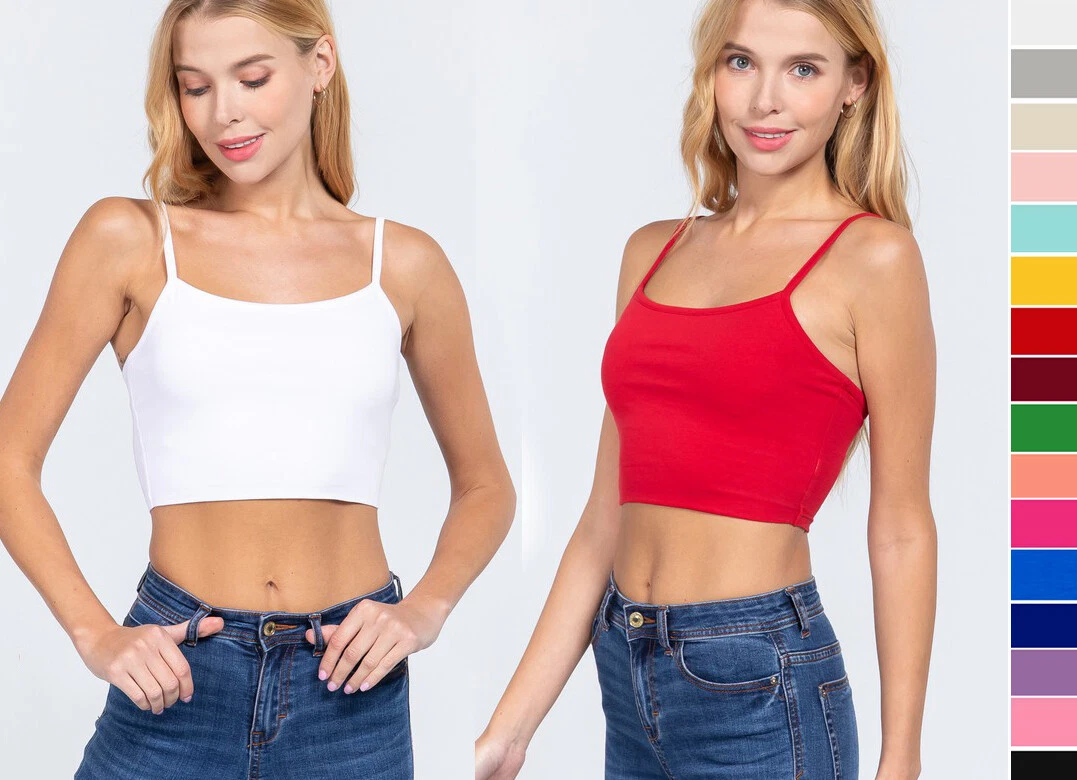 Strappy Crop Top-clothing Women-yoga Tank-cotton Tops-wholesale