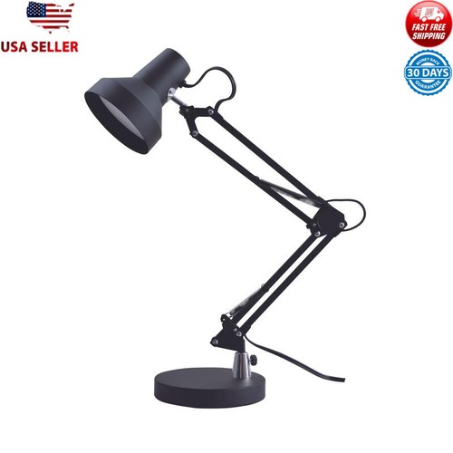 Adjustable LED Desk Lamp Energy Efficient Black Metal Industrial Design Home Use