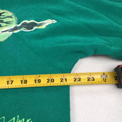 Vintage Halloween Sweatshirt Sz Large Green Crewneck Pumpkin Ghost Handmade 90s - Picture 5 of 14