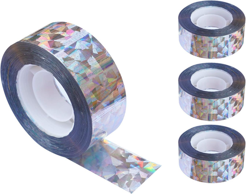 4 Pack Bird Reflective Scare Tape, Dual-Sided Pigeon Scare Tapes for Garden, Far