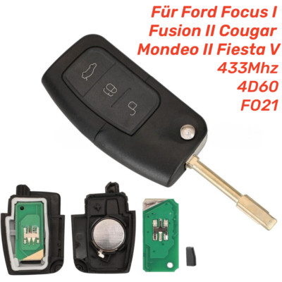 433MHz für Ford Focus Fusion Cougar Mondeo 4D60 3 Tasten Fernbedienung Schlüssel