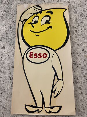 1962 ESSO Oil Window DECAL Palm Brothers Exxon Mobil Standard Gas ORIGINAL  12 