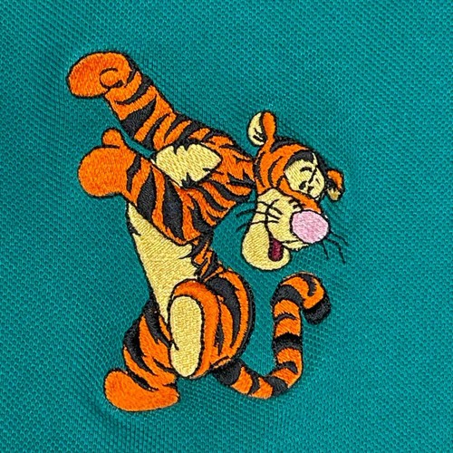 Vintage Disney Store Tigger Winnie the Pooh Men’s Green Polo Shirt LARGE - Picture 2 of 11