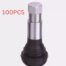 Tr413 Snap-in Tire Valve Stems With Caps Chrome Black Rubber Qty 100 Tr413 Snap-in Tire Valve Stems With Caps Chrome Black Rubber Qty 100