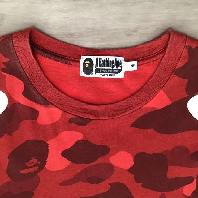 Bape red camo tee sales