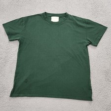 Jeanerica Shirt Men Large Green The Bizet 200 Crew Neck Tee Cotton Portugal Made