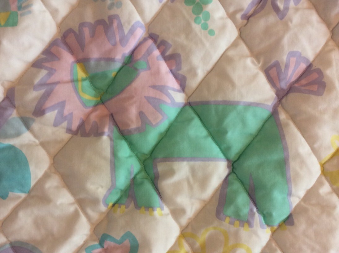 Vintage Graco Playpen Portable Baby Crib Blanket Jungle Pastel Padding Cover eBay