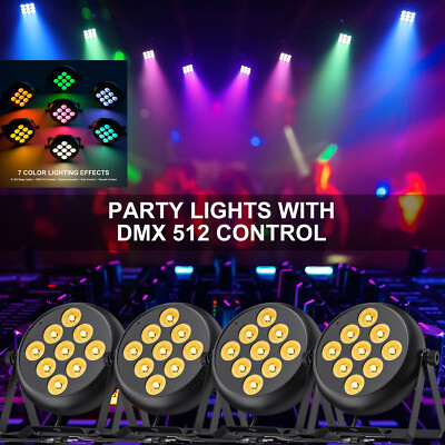 4pcs 90W 9LED Par Strahler Par Scheinwerfer RGBW DMX Partylicht für Bar DJ Disco